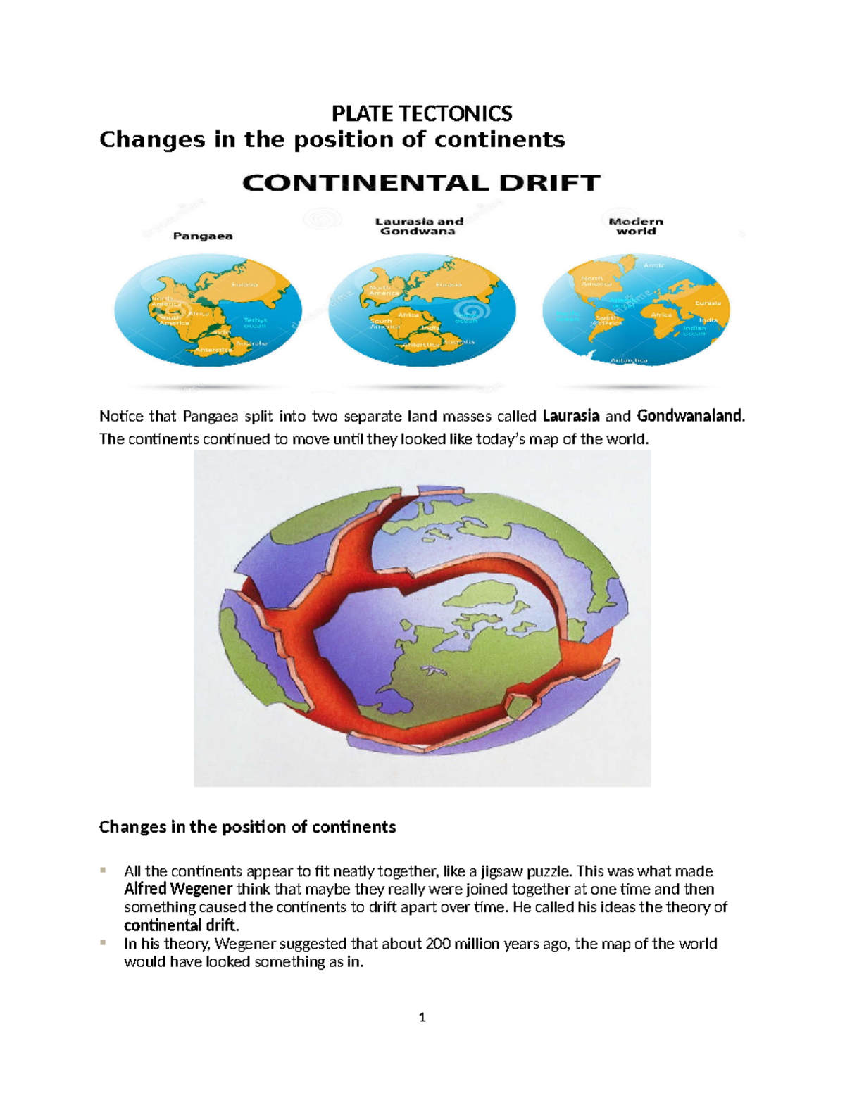 Grade 10 Plate Tectonics & Continental Drift Notes 2023 - Studocu