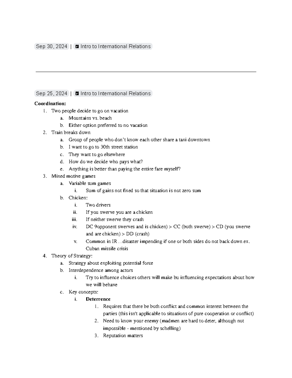 Intro to International Relations Lecture Notes - Key Concepts ...