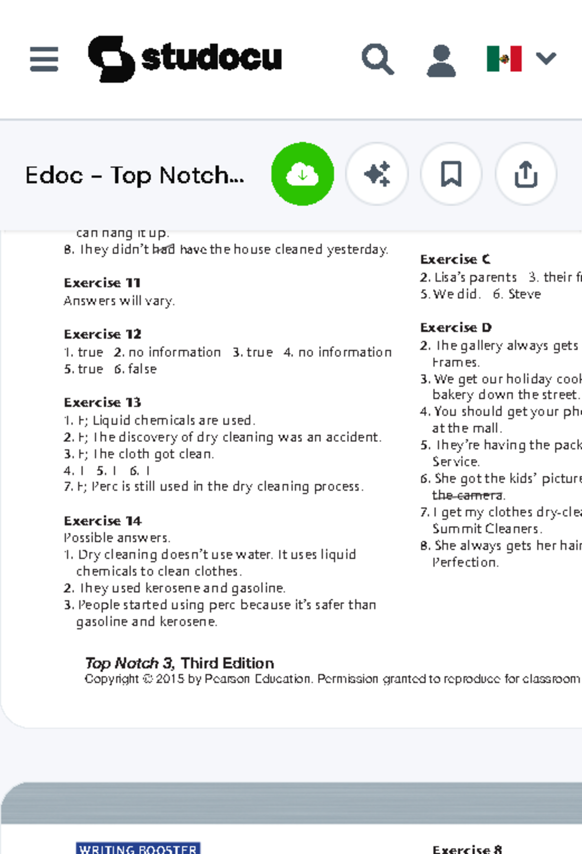 Edoc - Top Notch 3 Workbook Answerkey - Top Notch 3, Third Edition Unit ...
