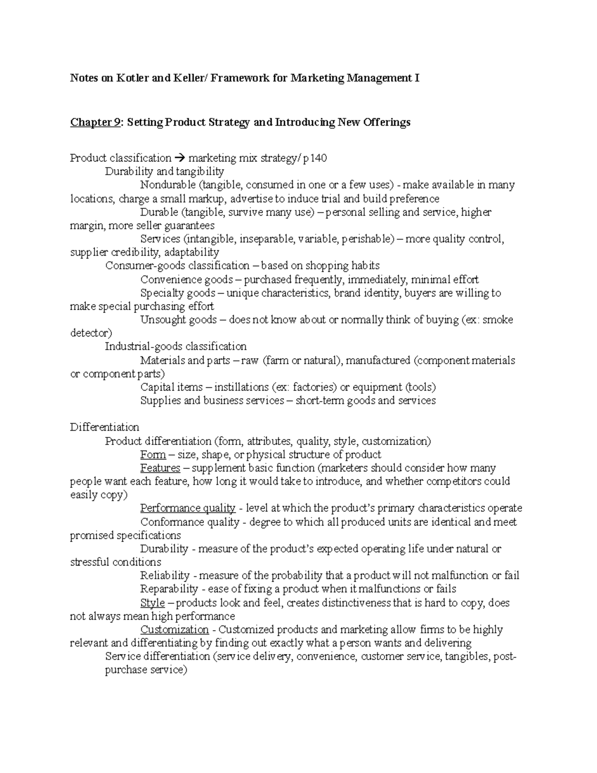 Textbook 1 - Summary A Framework for Marketing Management - Notes on ...