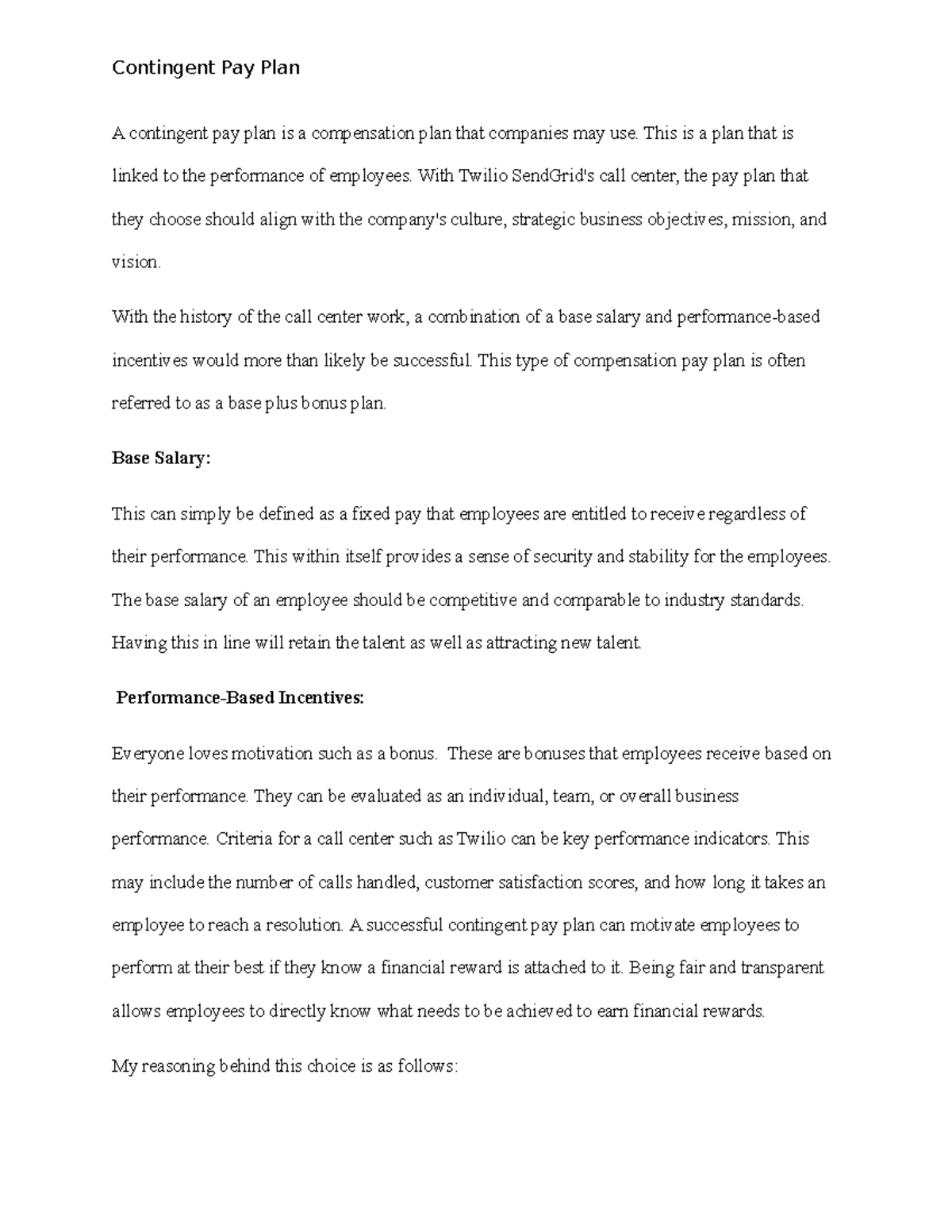 Contingent Pay Plan: Aligning Compensation with Performance at Twilio ...