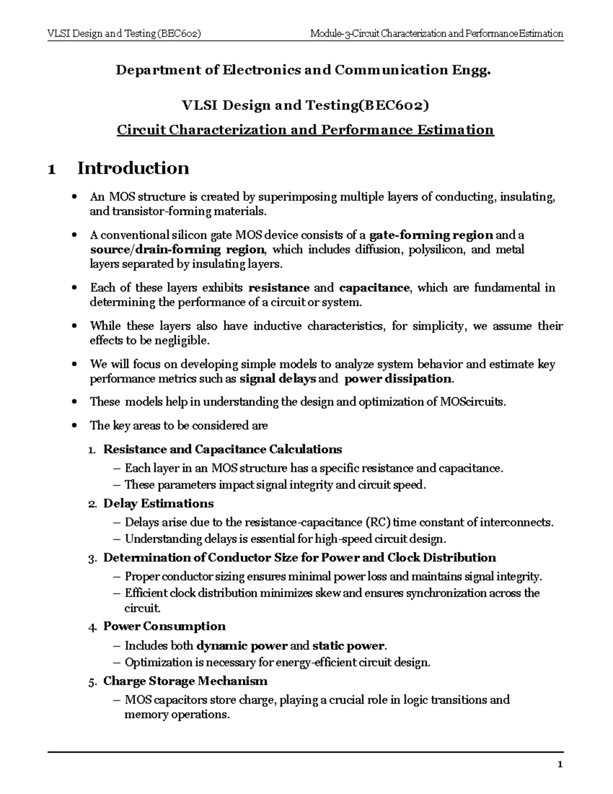 VLSI Design and Testing (BEC602) Module 3: CMOS Process Technology ...