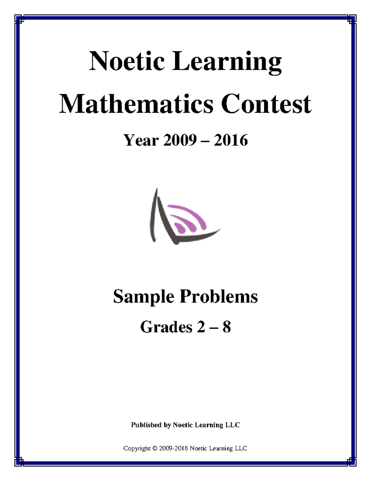 Noetic Learning Math Contest Sample Problems (Grades 2-8) - Studocu