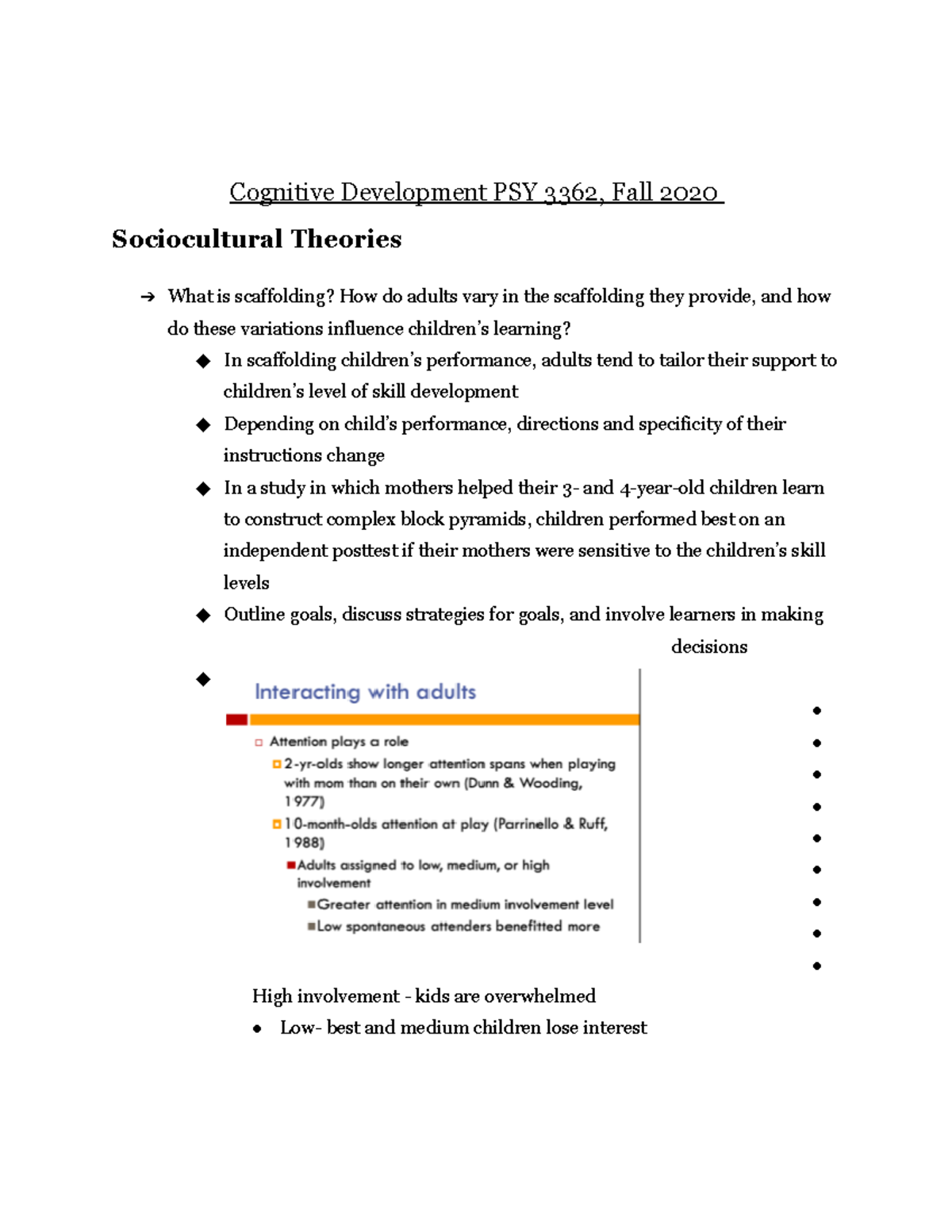 Cognitive Development PSY 3362 Study Guide for Exam 2 - Fall 2020 - Studocu