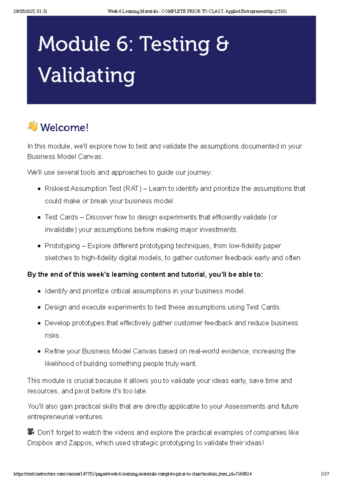 Week 11 Learning Materials: Mastering Presentations & Pitching (2510 ...