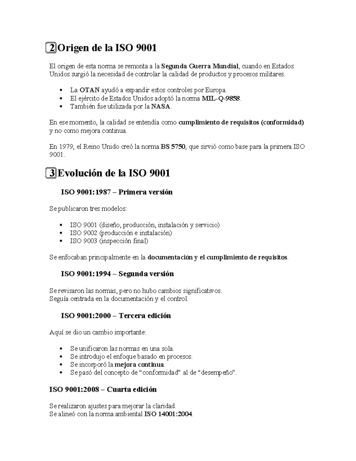 ISO 9001: Evolución y Beneficios de la Norma de Calidad - Studocu