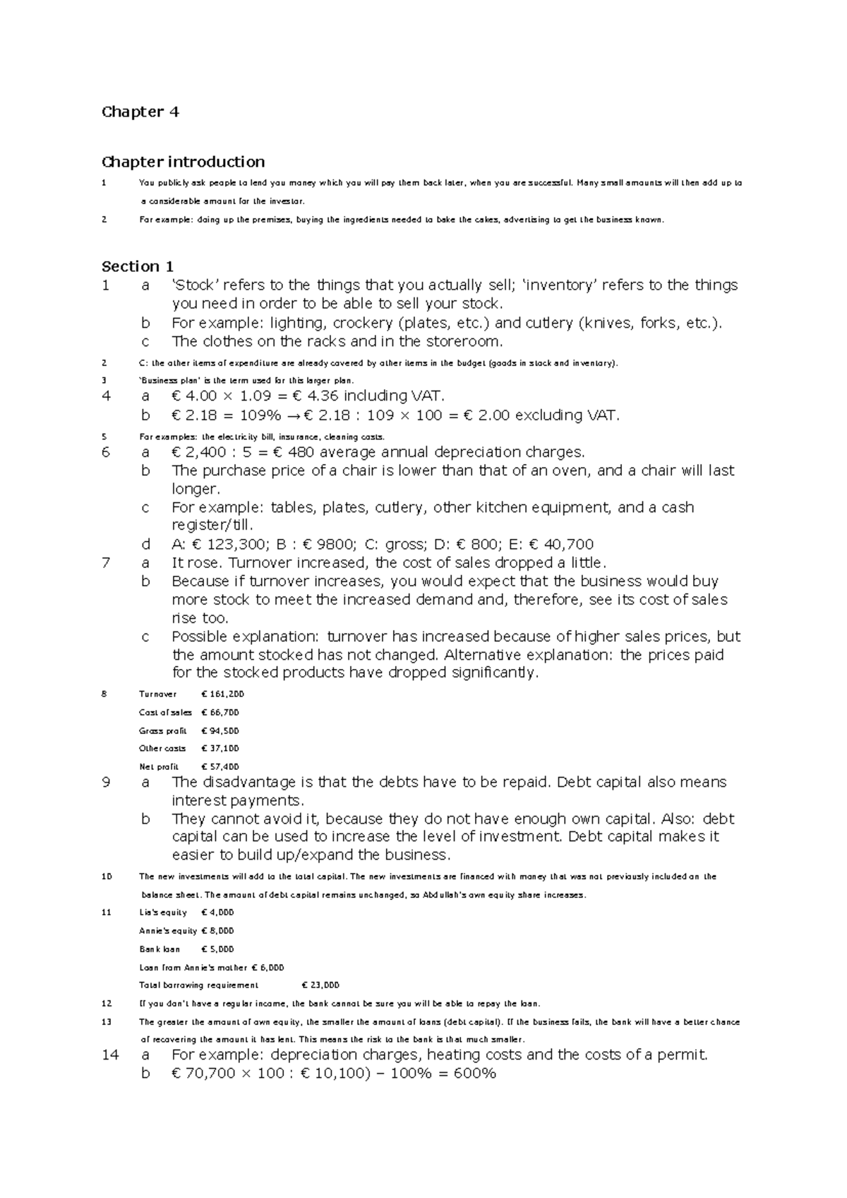 Economics Ch 4 Notes & Answers for TTO Course - Studeersnel