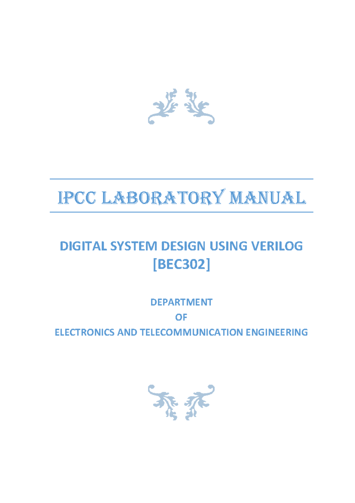 BEC302 Lab Manual - Digital System Design with Verilog - Studocu