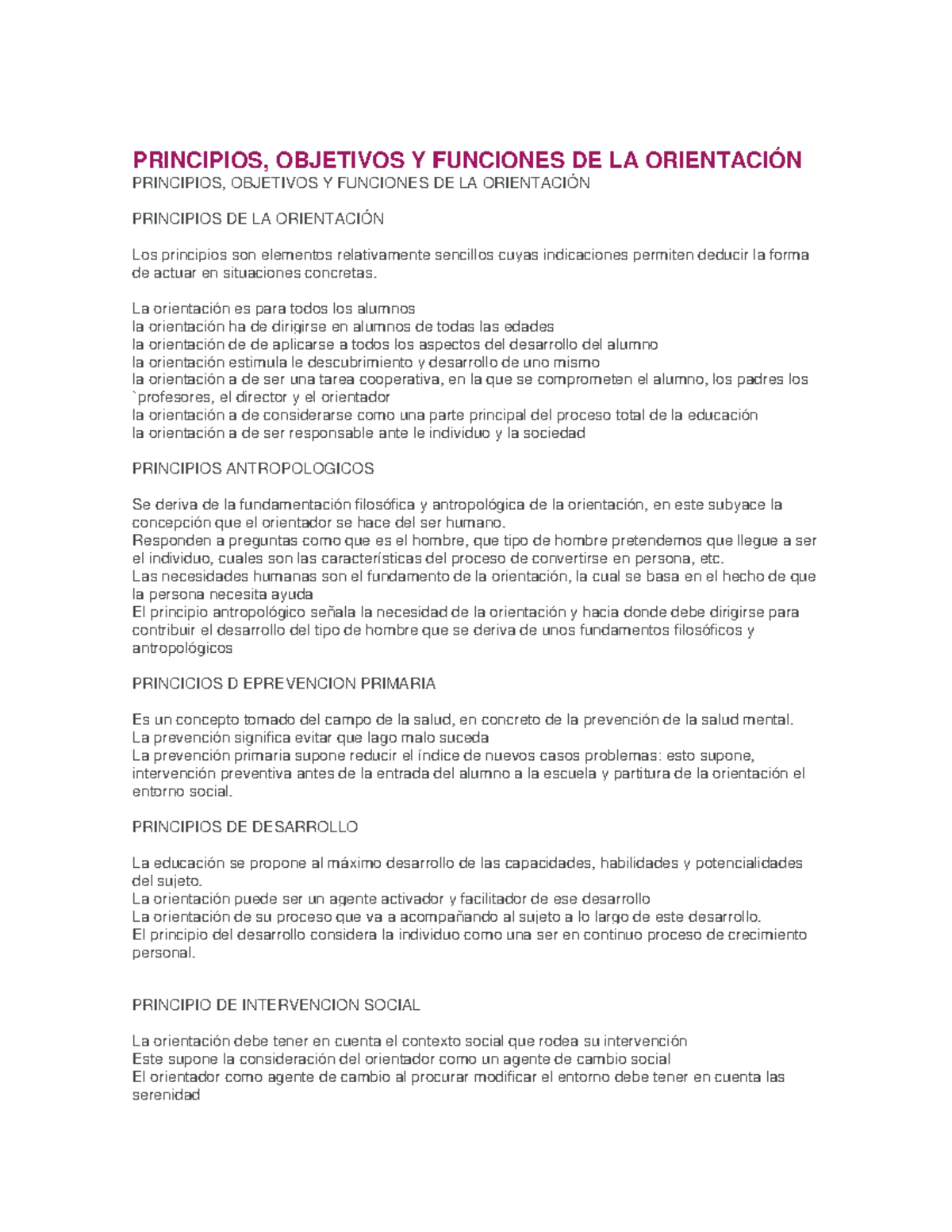 Principios y Funciones de la Orientación en la Educación: Análisis ...