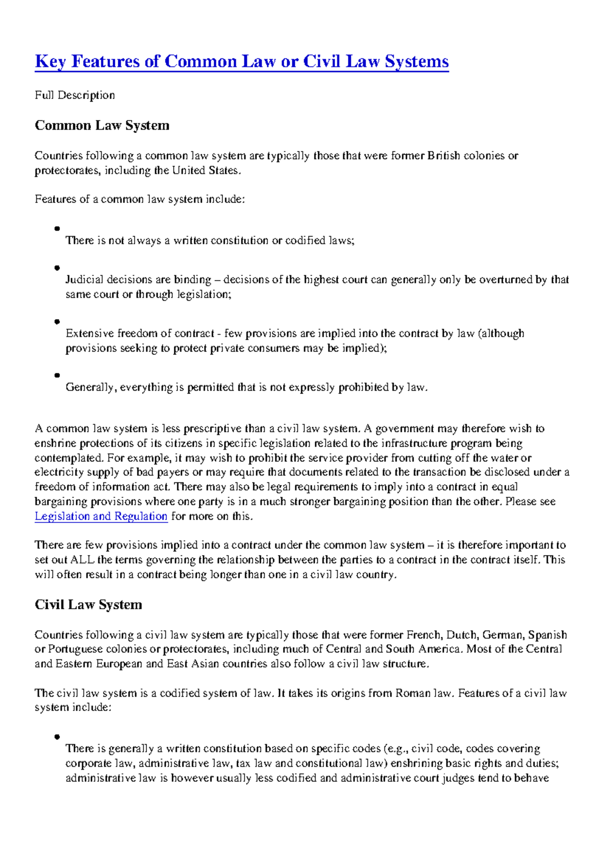 Key Features of Common Law & Civil Law Systems: A Comparative Study ...