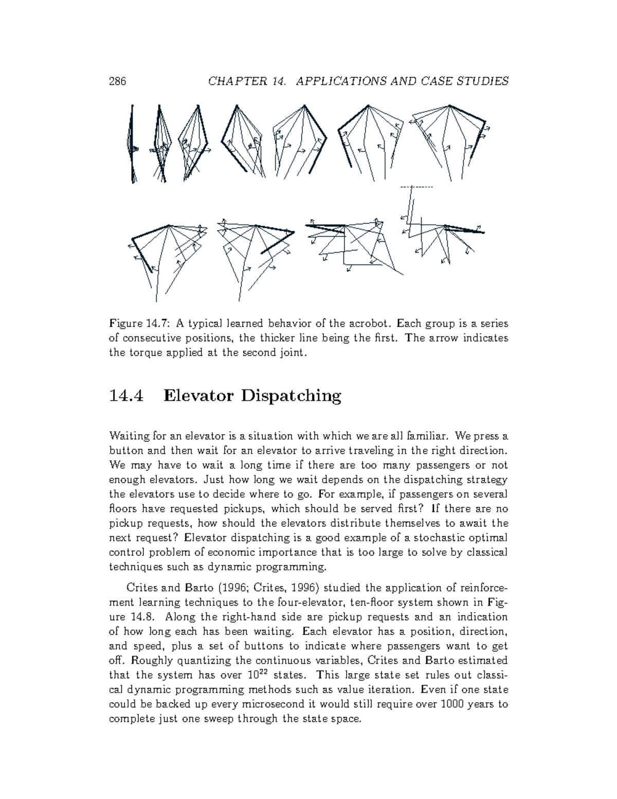 286 CHAPTER 14: APPLICATIONS AND CASE STUDIES IN REINFORCEMENT LEARNING ...