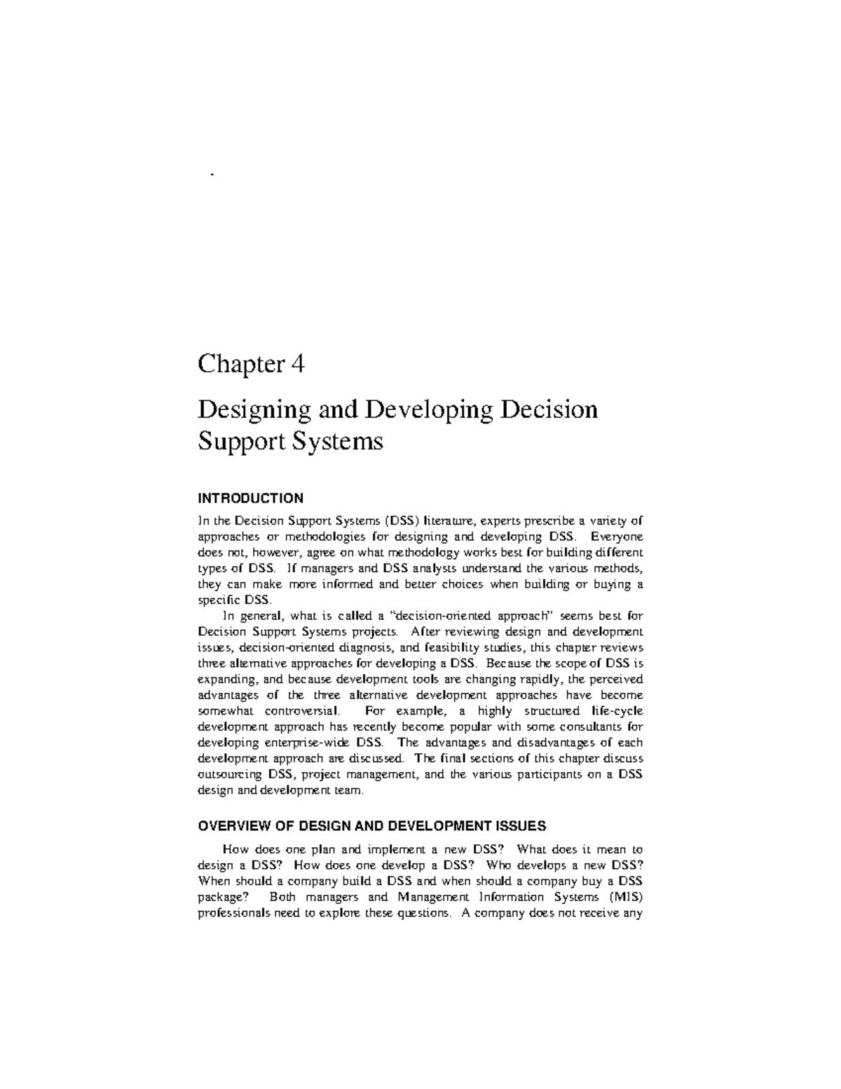 06 Chapter 4 Decision Support Systems - . Chapter 4 Designing and ...