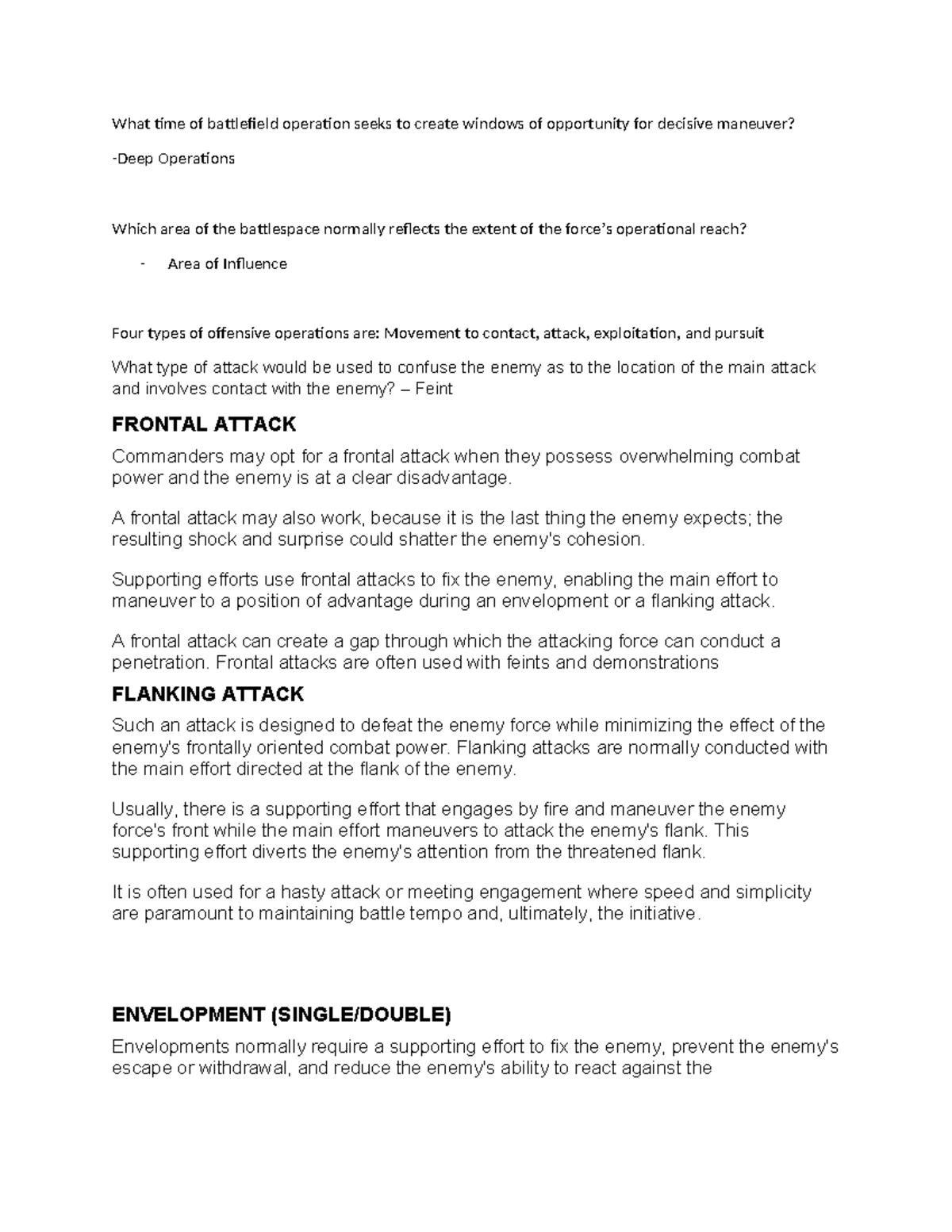 Advanced School Seminar - Warfighting II: Offensive and Defensive ...
