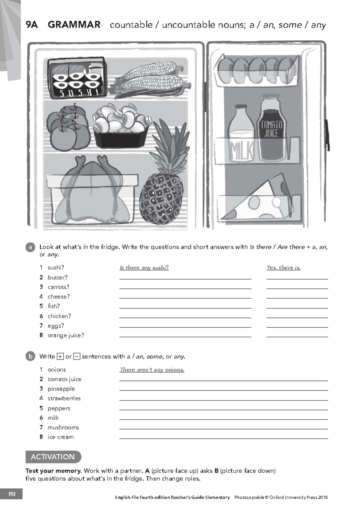 English File 4e Elementary TG PCM Grammar 9A - 192 English F ile fourth ...