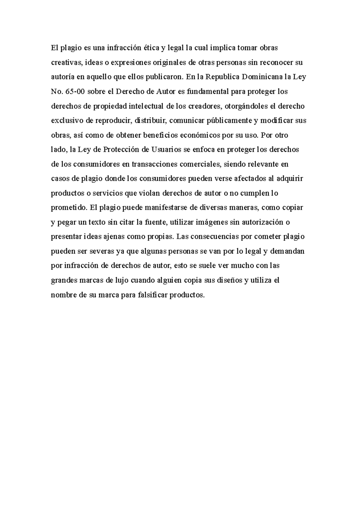 Plagio y derechos de autor en la República Dominicana - mmm - Studocu