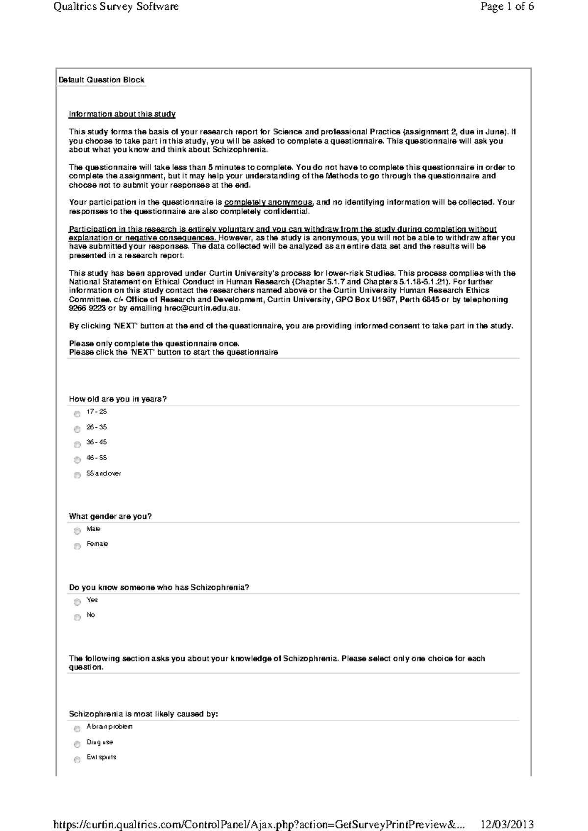Questionnaire - Practice materials / Essays / Tutorial work ...
