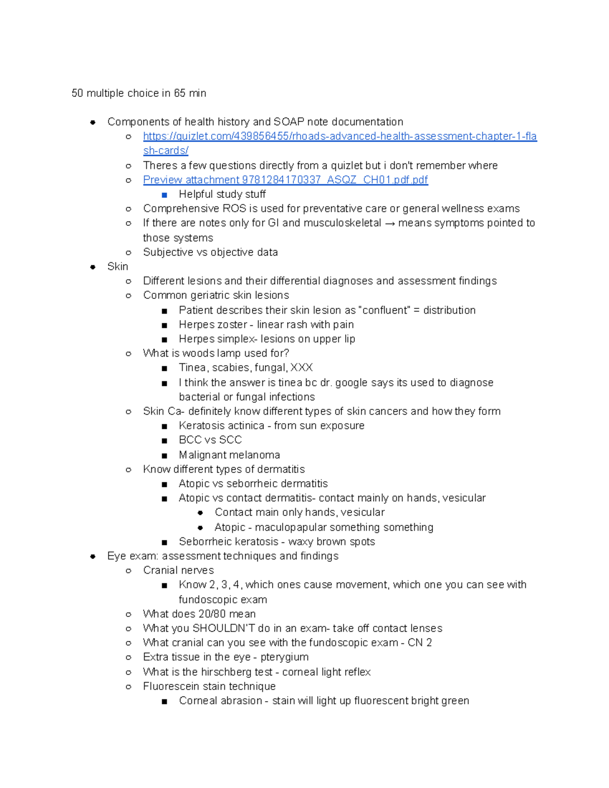 HA 101 Exam 1 Study Guide: Health History & SOAP Notes - Studocu