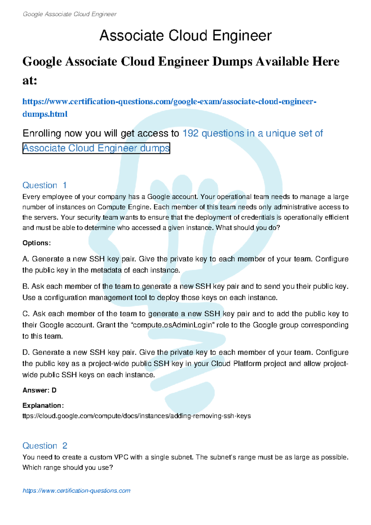 Associate cloud engineer pdf - Associate Cloud Engineer Google ...