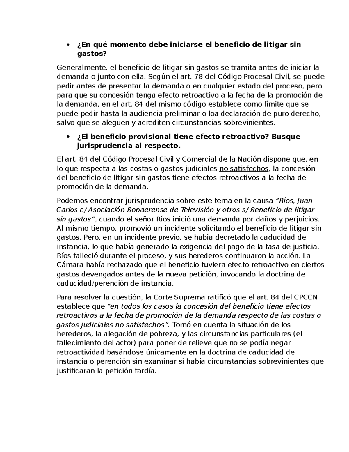 TP 3B: Análisis del Beneficio de Litigar Sin Gastos en el Proceso ...