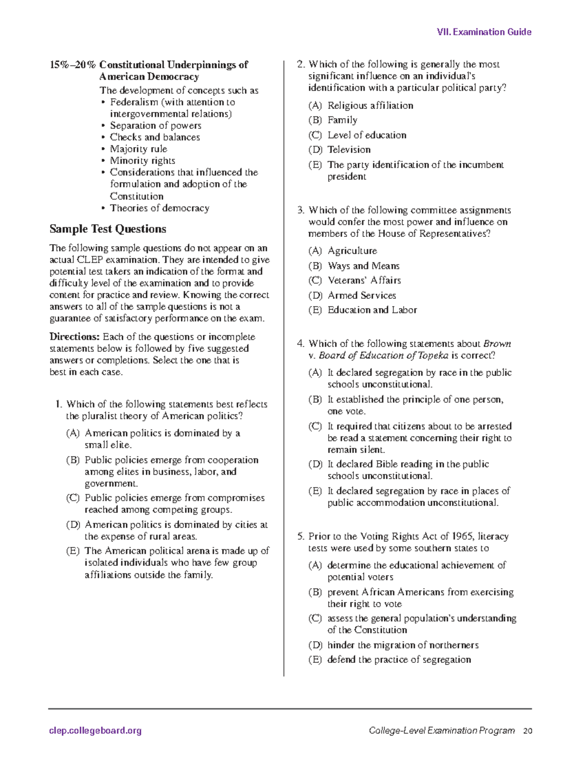 American GOV Exam Guide: Key Questions and Answers - Studocu