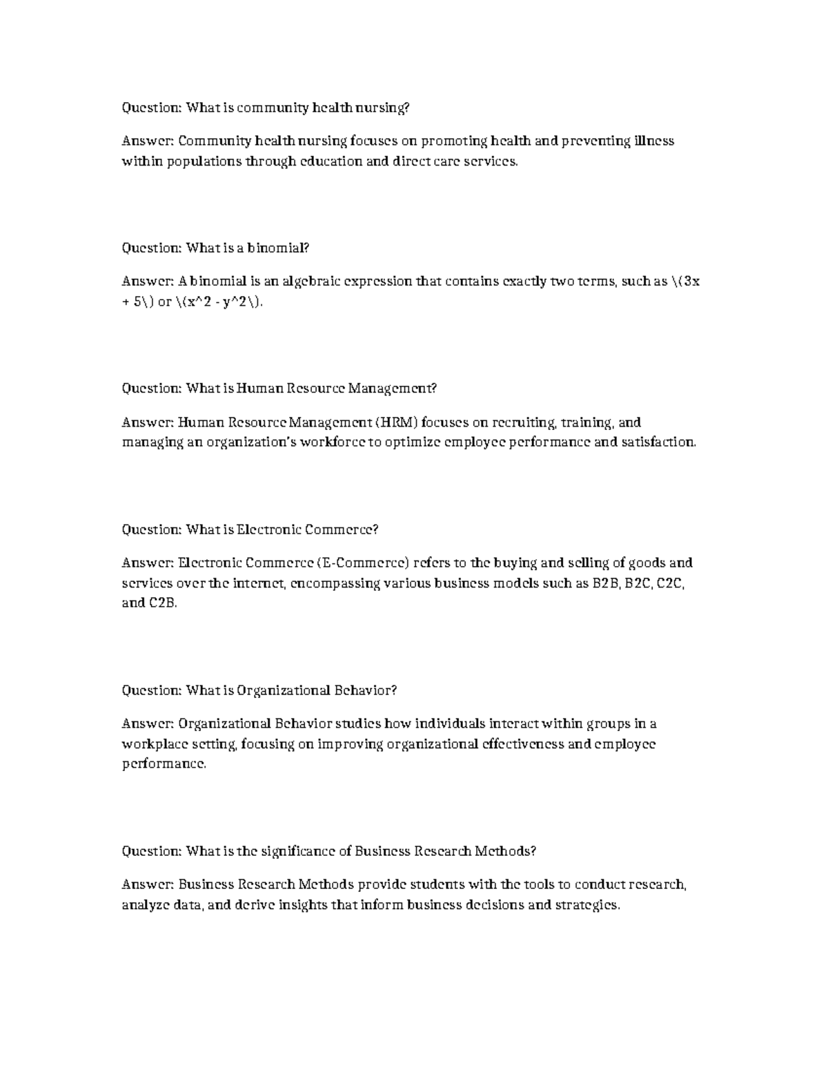 Community Health Nursing Overview & Key Concepts - Studocu