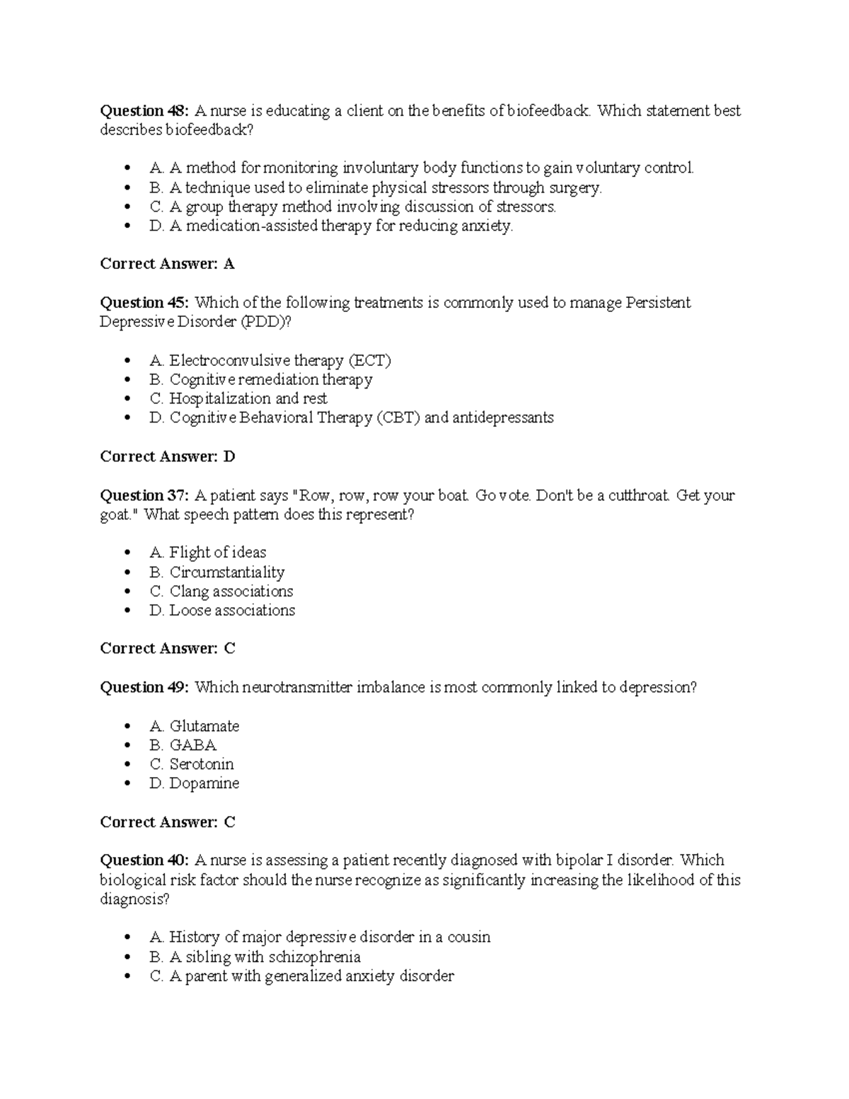 Psych 101: Comprehensive Study Guide for Mental Health Disorders - Studocu