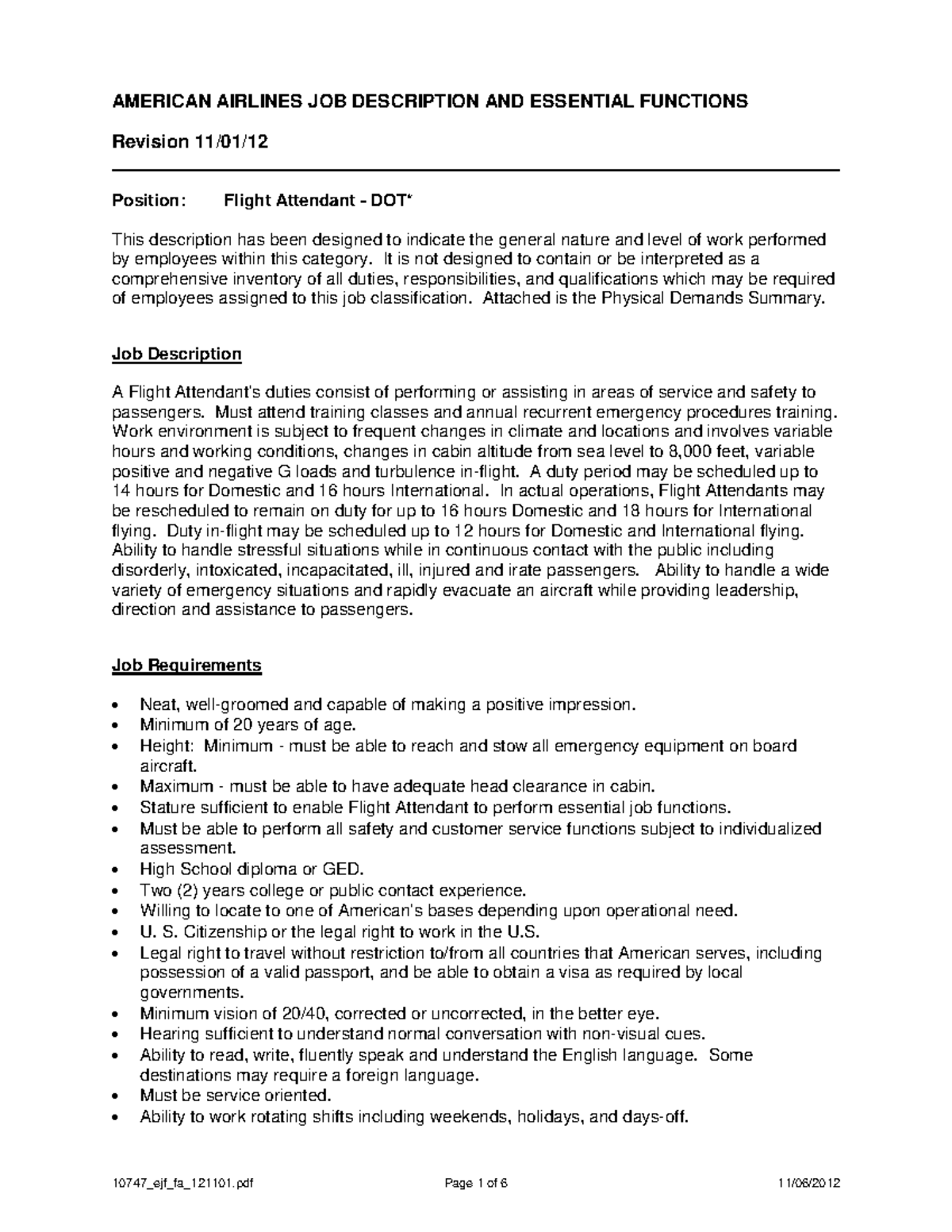 Flight attendant job specification - Travelnow.wiki