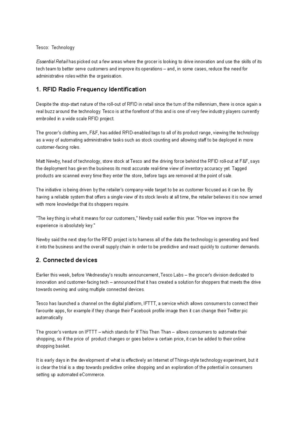 Tesco Technology Innovations - Enhancing Retail Operations & Customer ...