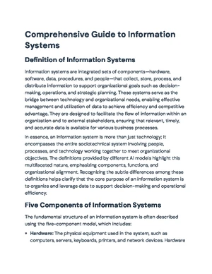 Information Systems - Study Notes & Assignments - Studocu