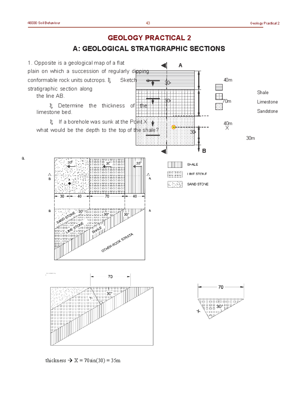 Geology Practical 2 (Questions) - 48330 Soil Behaviour 43 GEOLOGY ...