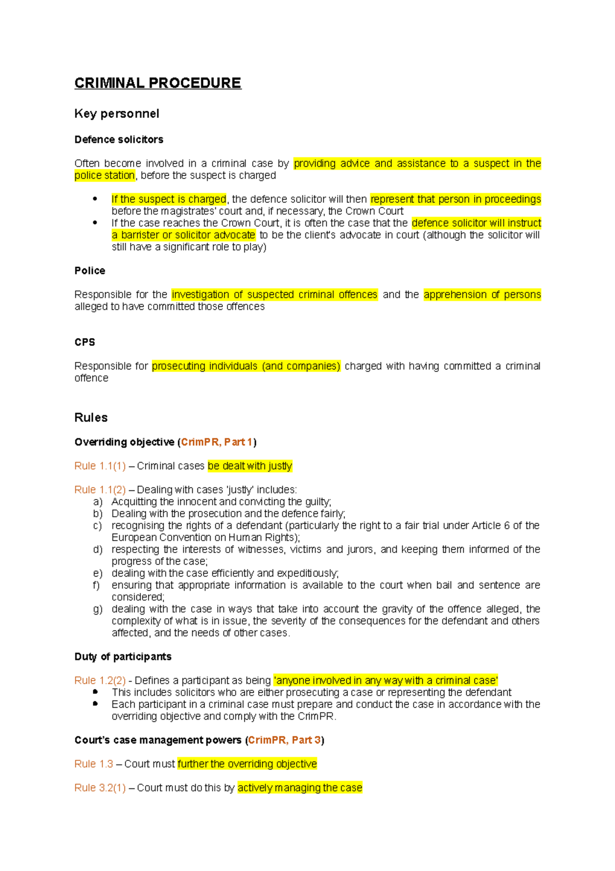 Criminal Litigation & Evidence: Problem Question Study Notes - Studocu