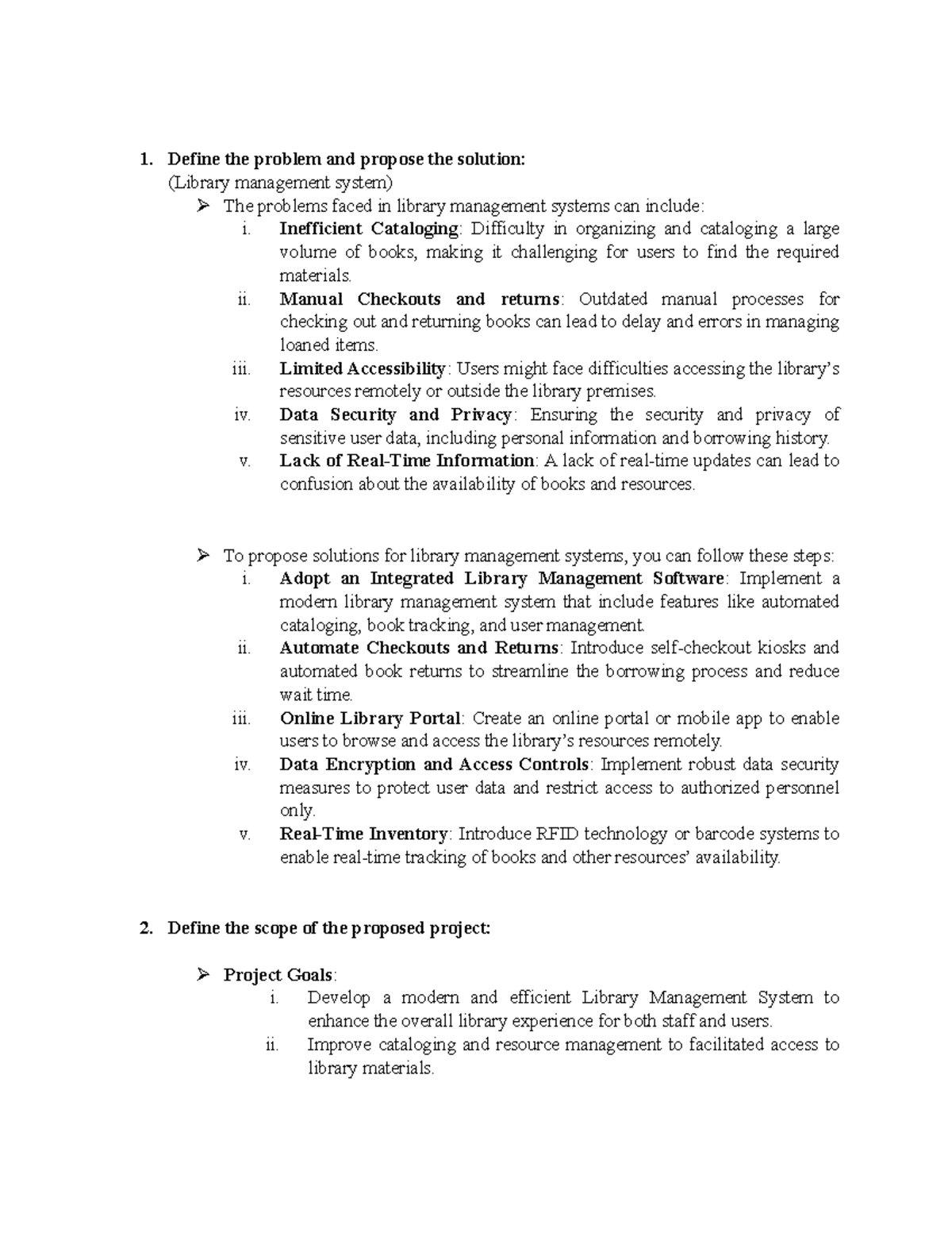 SAD Assignment: Library Management System Proposal and Budget Plan ...
