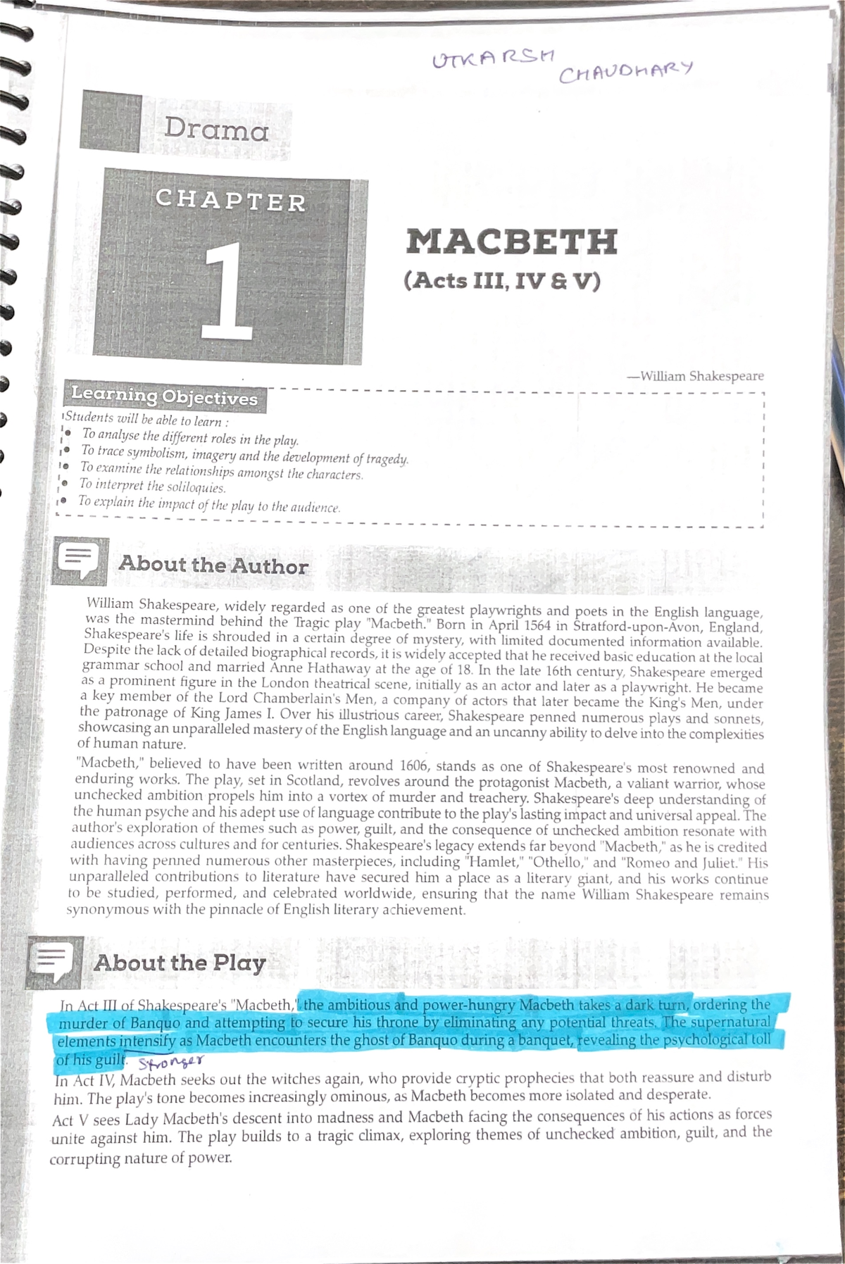 ISC new book 12 - UTKARSH CHAUDHARY Drama CHAPTER MACBETH 1 (Acts IV V ...