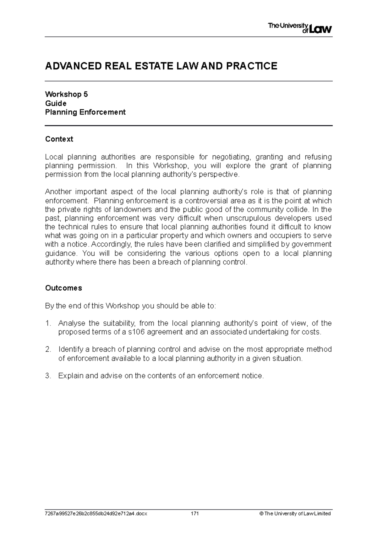 1920 are ws05 ce01 guide - ADVANCED REAL ESTATE LAW AND PRACTICE ...
