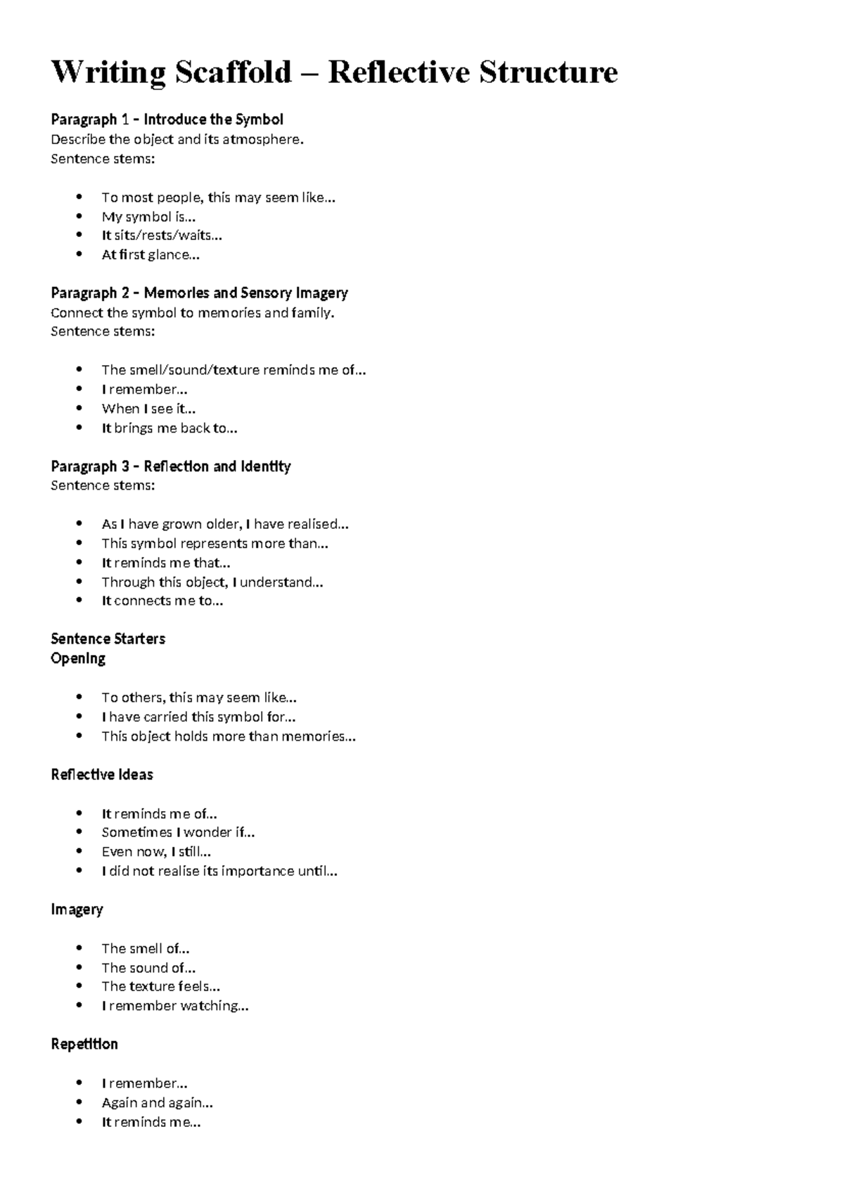 Writing with Symbols: Reflective Structure and Analysis - Studocu