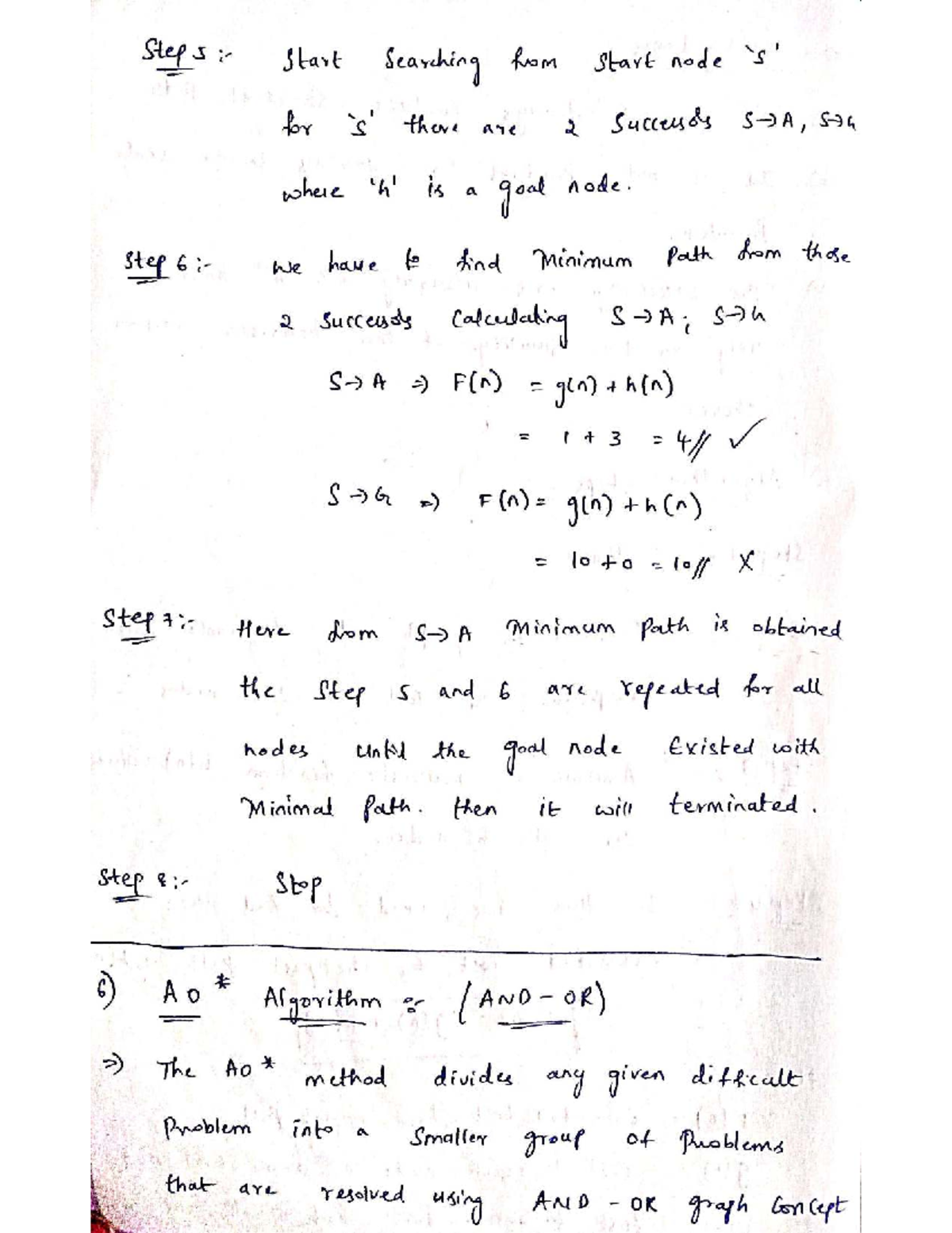 Ao Algorithm: Finding Minimum Path in AND/OR Trees (CS 101) - Studocu