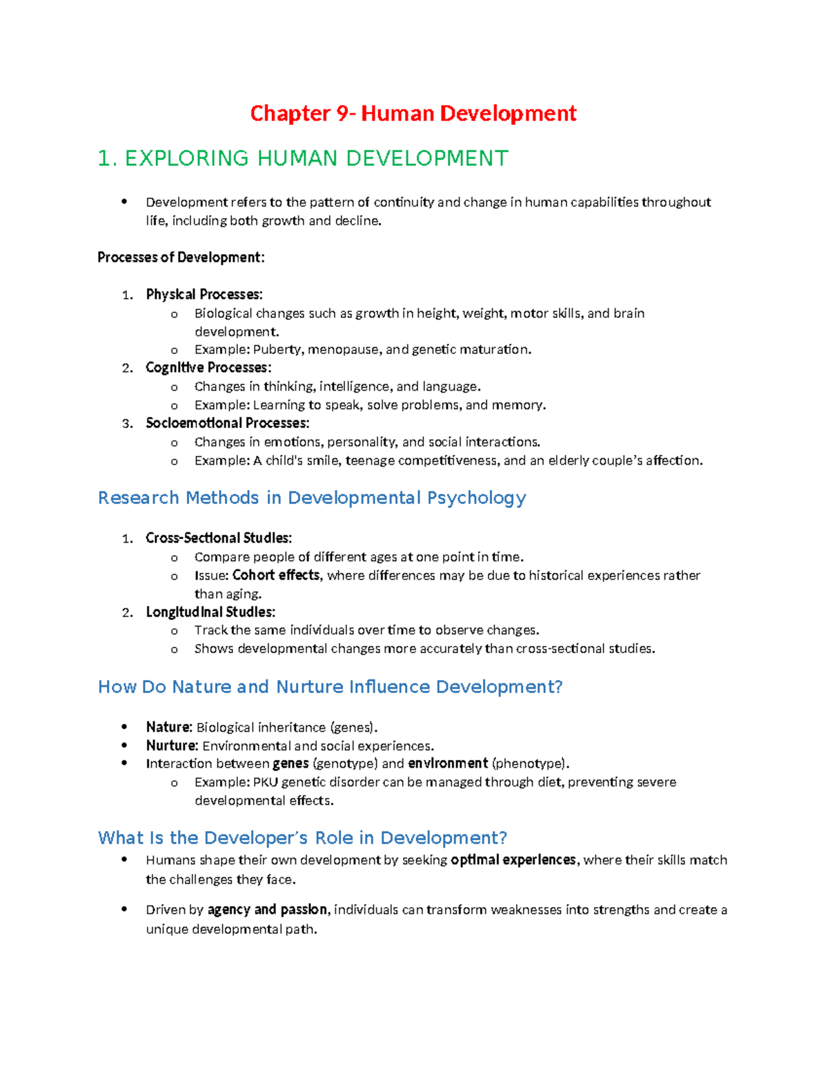 Human Developement - EXPLORING HUMAN DEVELOPMENT Development refers to ...