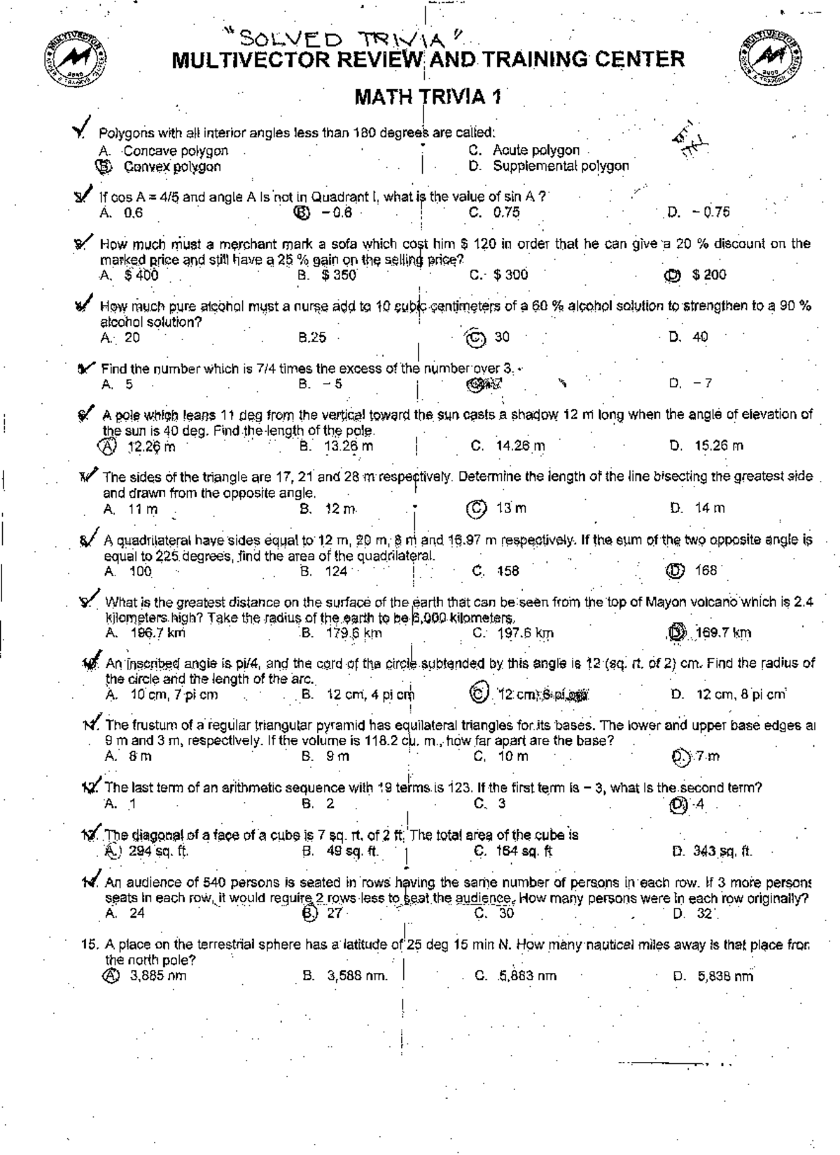 Exam 3 June, questions - .ff . REVIEW: AND TRAINING I MATH . RIVIA ...