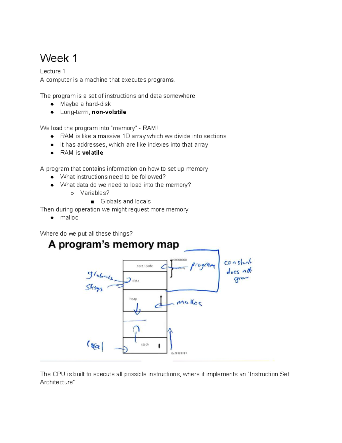 Week 1 Lecture 1: Understanding Computer Programs and RAM (COMP1521 ...