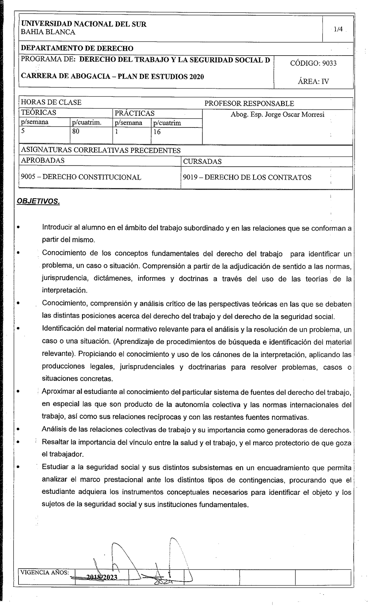Programa Laboral: Derecho del Trabajo y Seguridad Social - 9033 - Document Preview