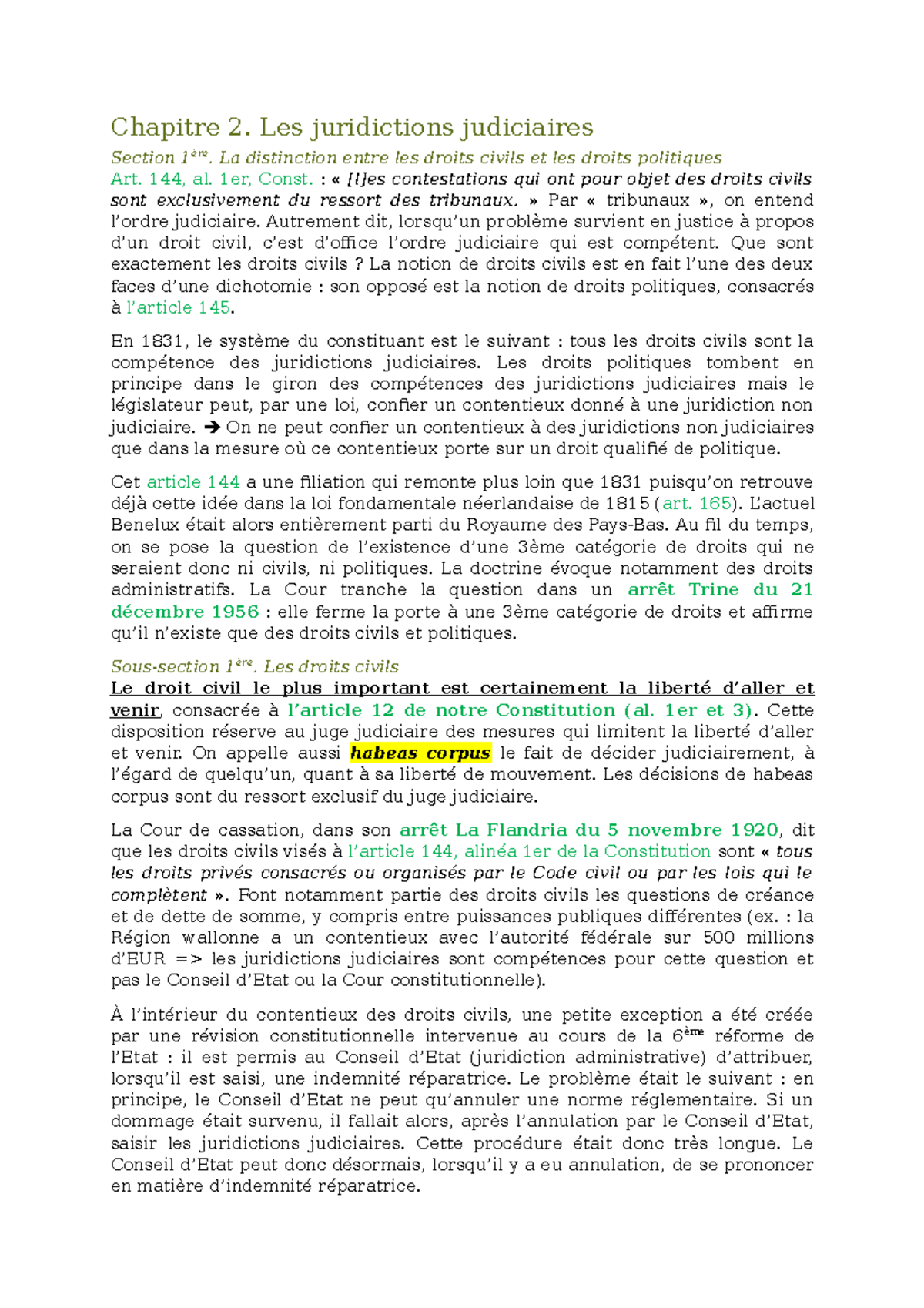Constit 4ème paritie 2 - Note de cours - Chapitre 2. Les juridictions ...