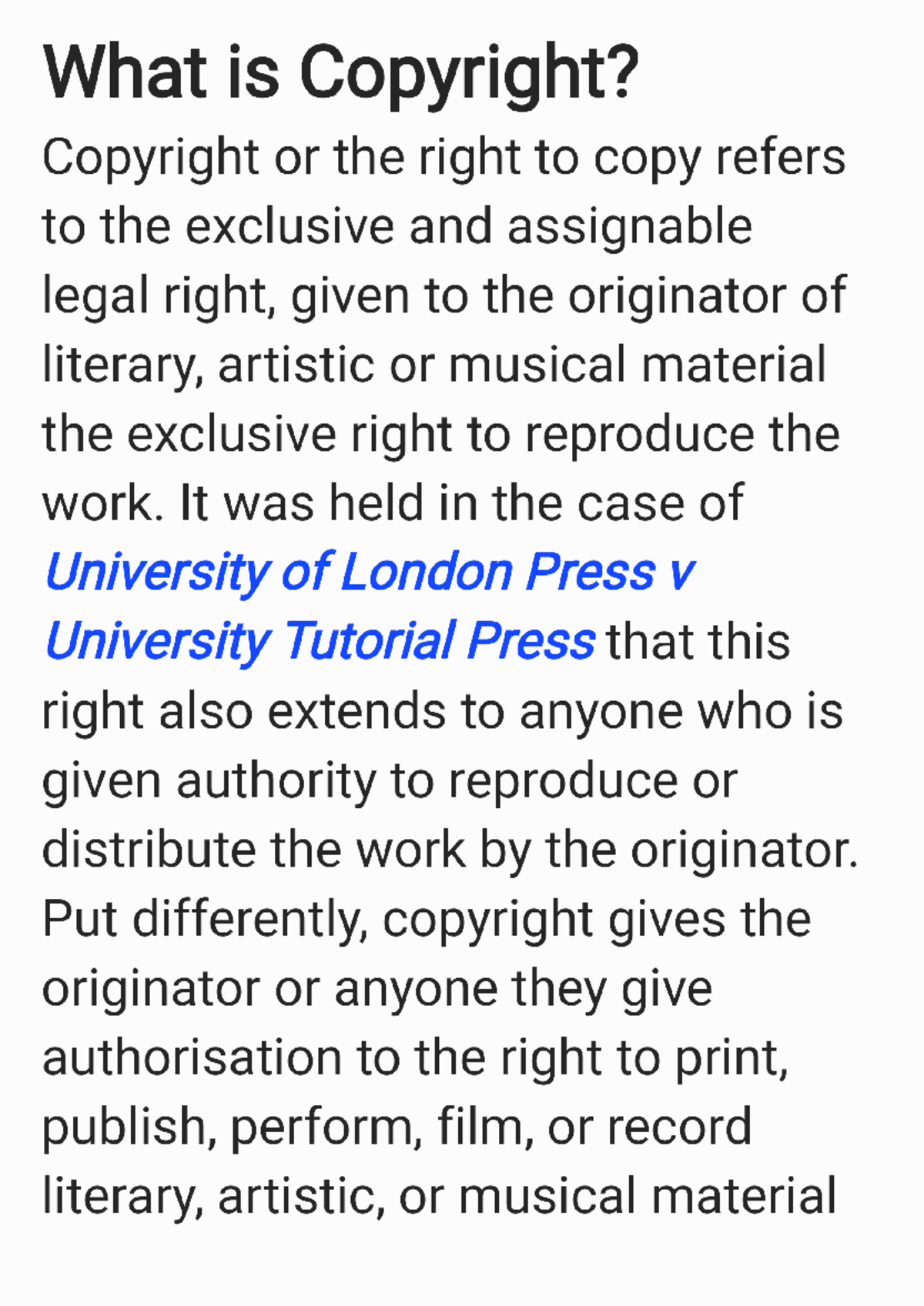 Introduction to Copyright: Key Concepts and Case Studies (220815) - Studocu