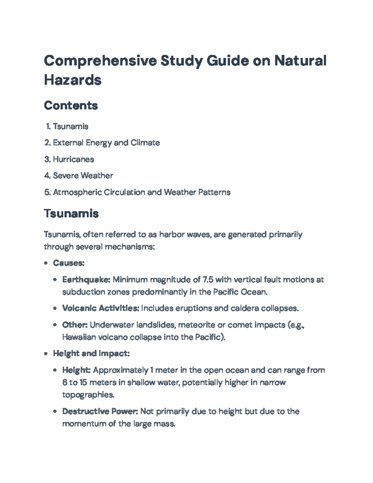 Comprehensive Study Guide on Natural Hazards (NH101) - Studocu