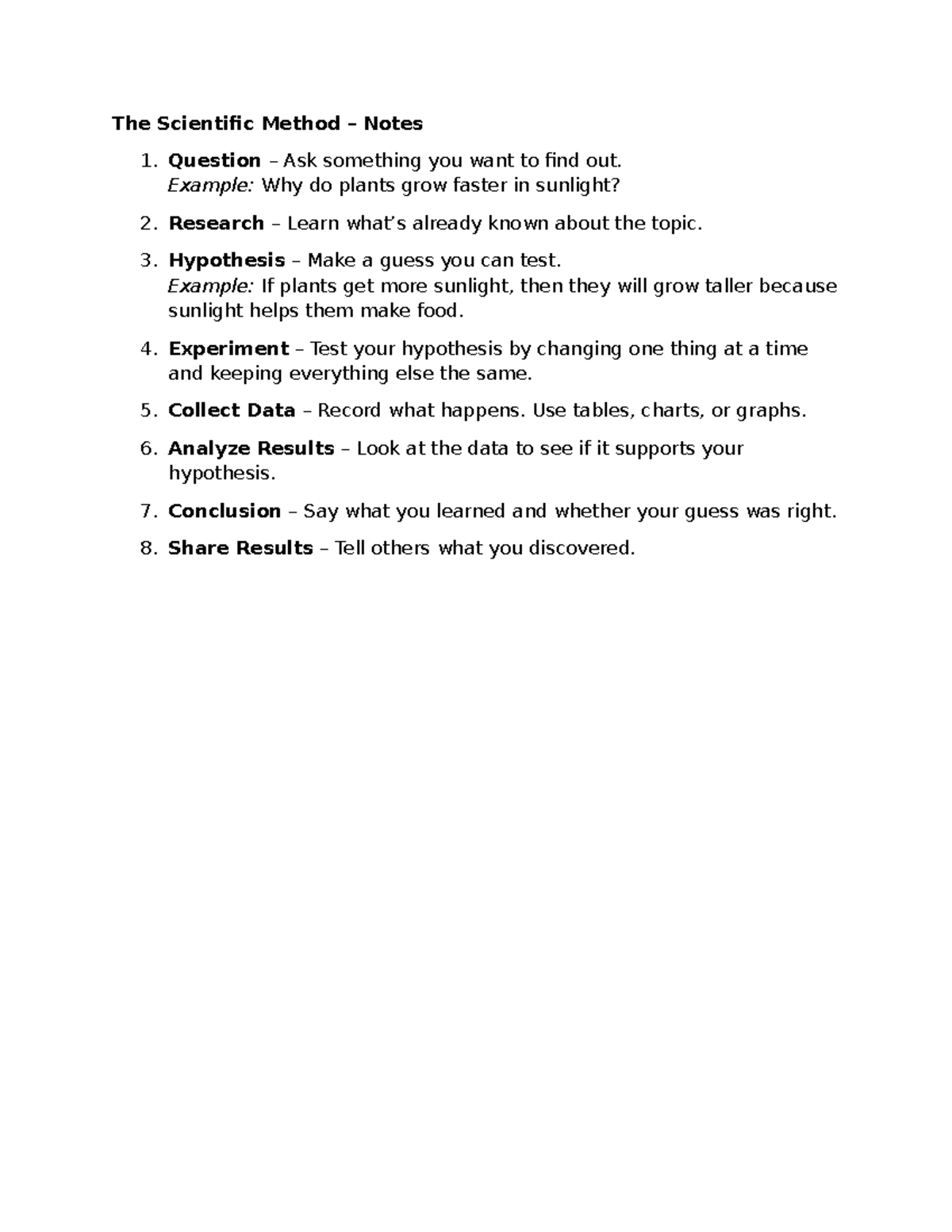 Scientific Method Notes: Key Steps & Examples - Studocu