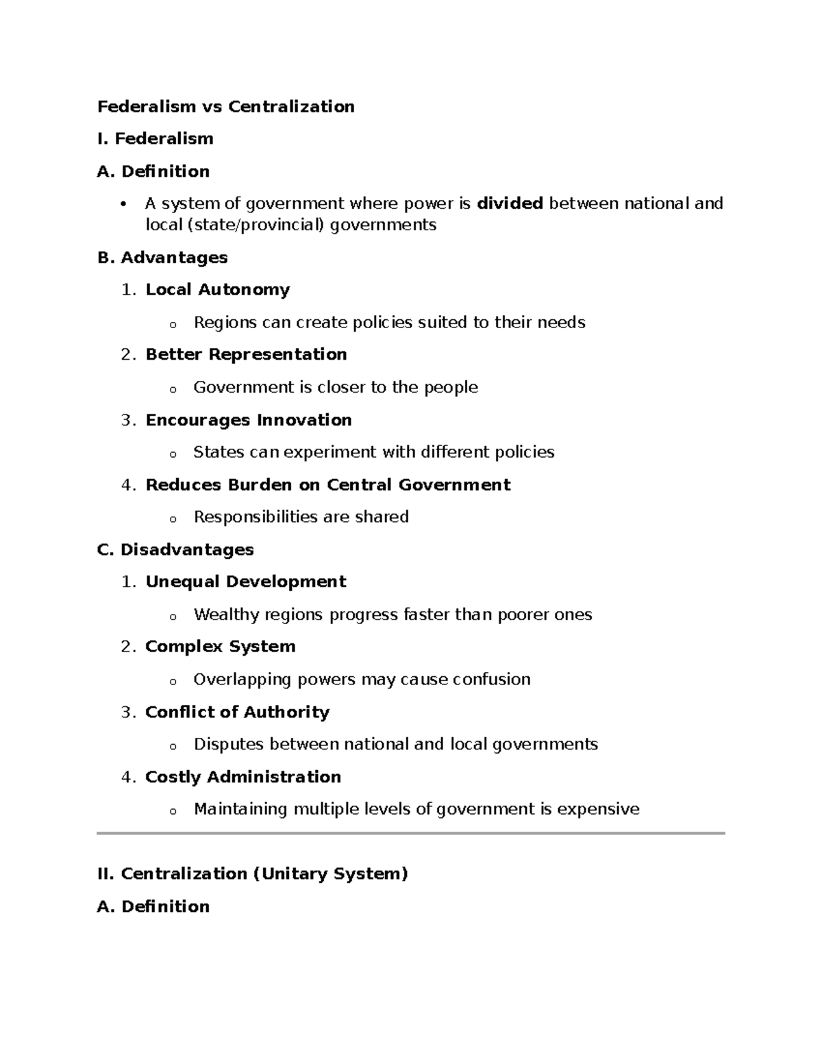 Federalism vs Centralization: A Comparative Analysis of Governance ...