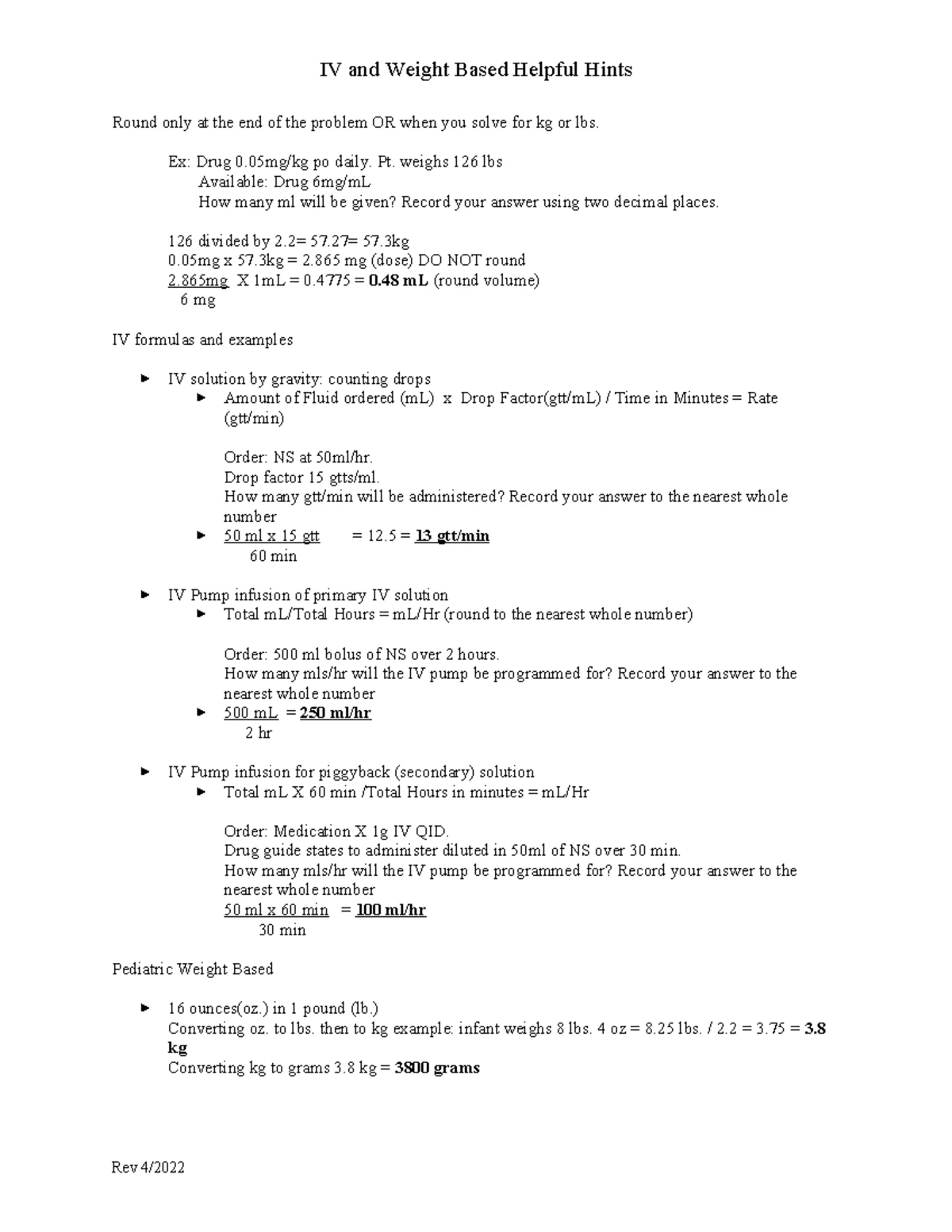 NUR 112 Final Exam Review: IV Infusions & Pediatric Calculations - Studocu