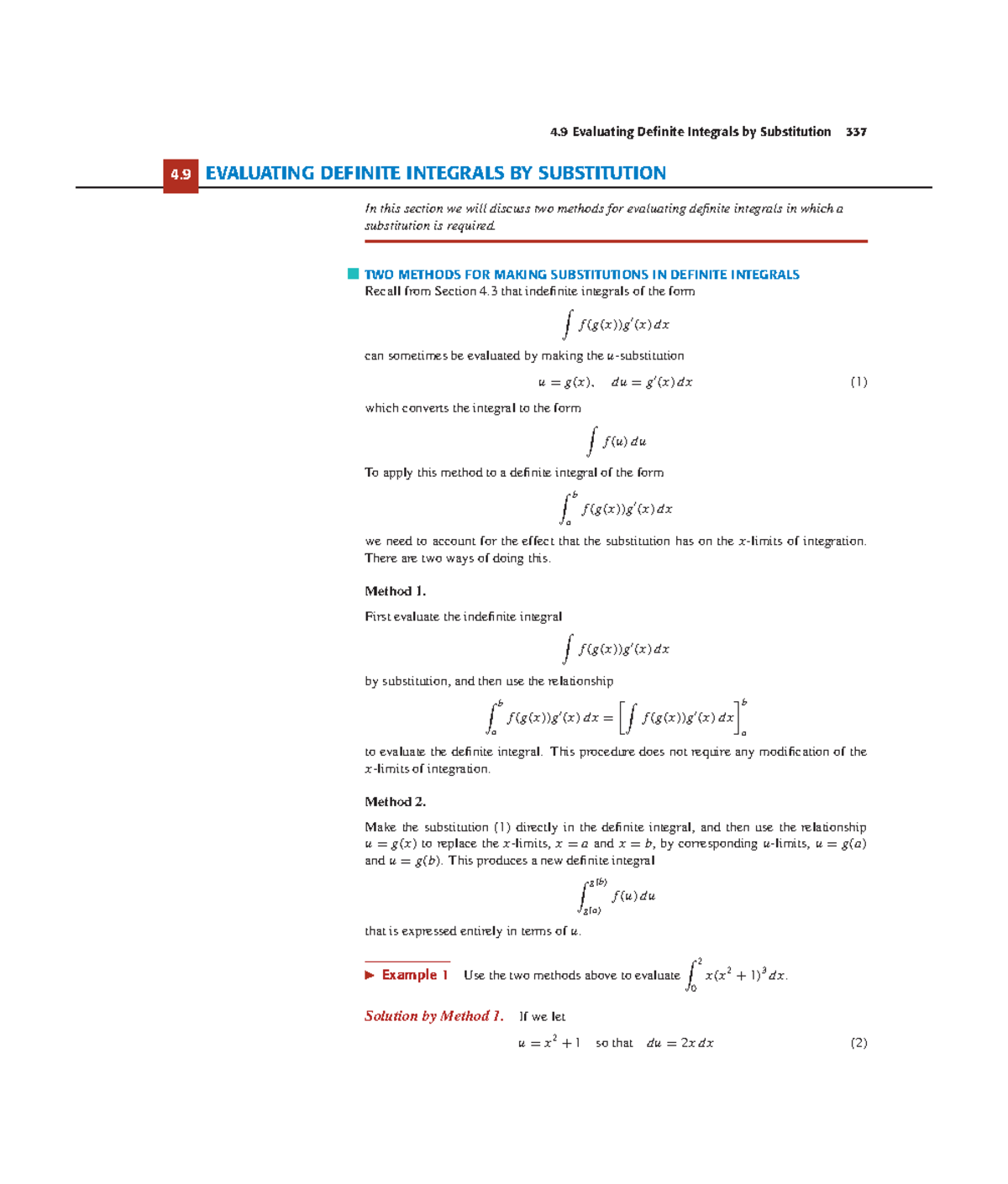 Calculus Anton C04: Evaluating Definite Integrals & Substitution - Studocu