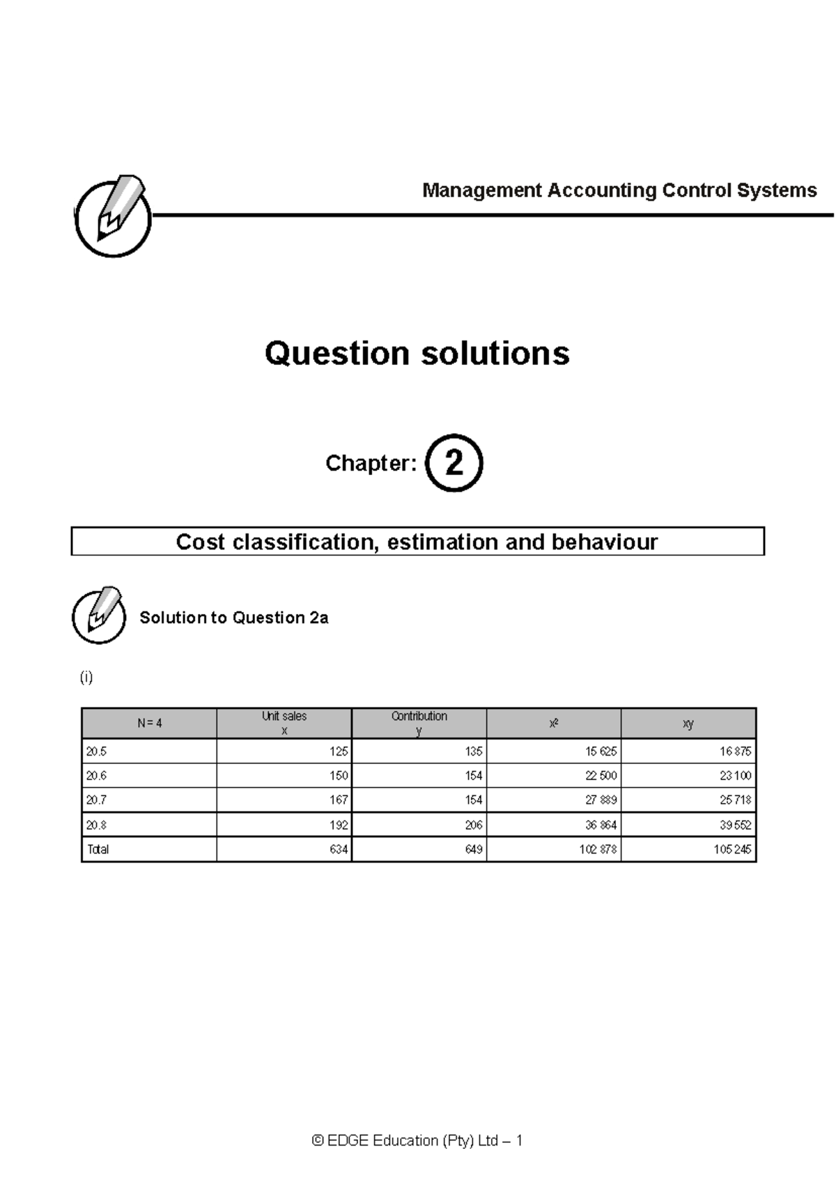 Management Control Solutions (MC 2) - Chapter Cost Estimation and ...