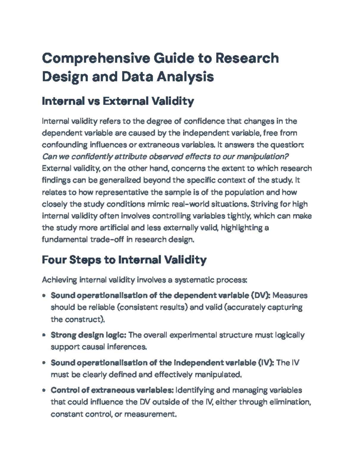 Comprehensive Guide to Research Design & Data Analysis: Validity ...