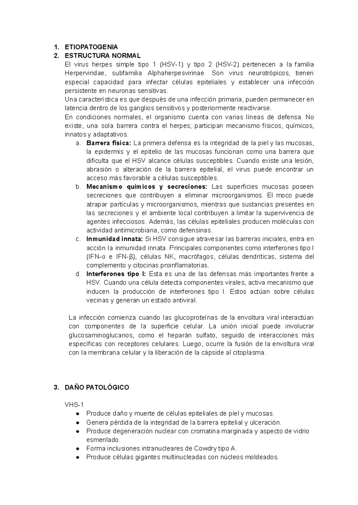 Herpes Simple: Patogenia y Manifestaciones Clínicas - OÑHBJNML - Studocu